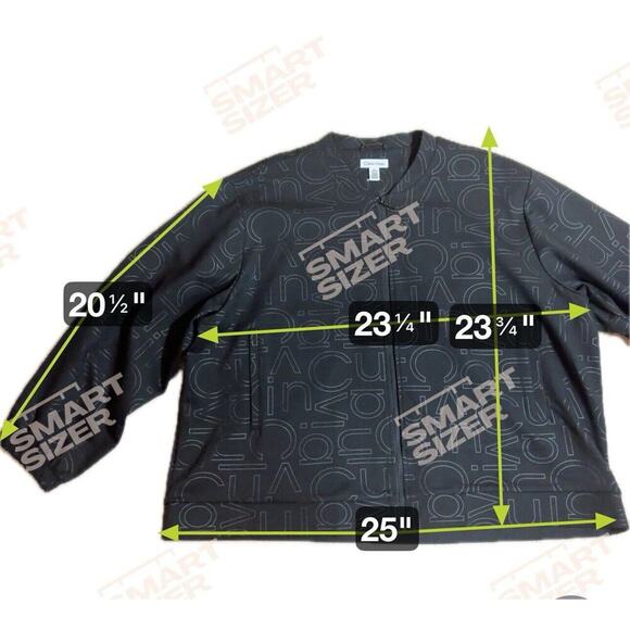 Calvin Klein Jacket Womens Size 2X Black Abstract All Over Logo Athleisure New - Picture 6 of 13